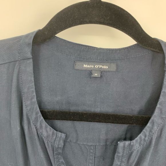 Marco Polo 34 Small Dress Shirt Navy Long Sleeve - Picture 4 of 7